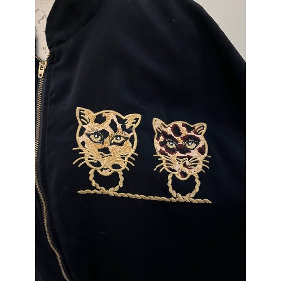Vintage Delta Burke Embroidery Leopard Cat Cheetah Track Jacket Print XL/XXL - Picture 8 of 10
